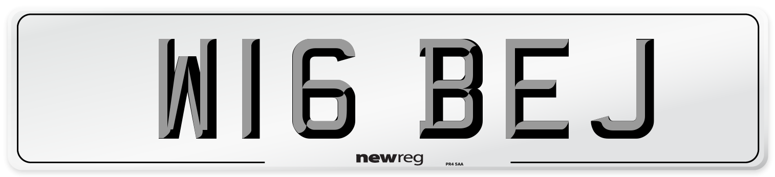 W16 BEJ Number Plate from New Reg